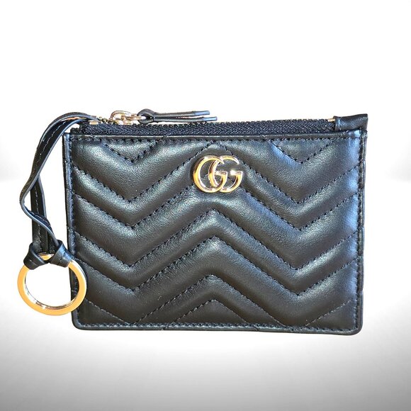 Gucci GG Marmont Matelassé Chevron Leather Key Case - Picture 1 of 6